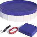 28 FT Round Winter Pool Cover for Above Ground Pools, Cable and Pulley