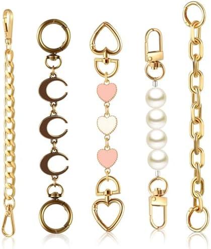 4 Pcs Bag Extender Chain Purse Strap Extender Gold Metal Bag Replacement Chain for Handbag Crossbag ShoulderBag Making Supplies Purse Chains Accessories(Stylish)