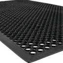 NoTrax 3' x 5' Anti-Fatigue Lightweight Restaurant Rubber Floor Mat with Drainage Holes, Beveled Edges, Non-Slip Mats, Black, T30 Competitor, T30S0035BL