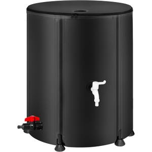 Collapsible Rain Barrel Water Storage Containers-53 Gallon Portable Rainwater Collect System Water Tank to Collect Rainwater from Gutter Downspout Water Catcher with Spigots,FilterOverflow Kits (Black)