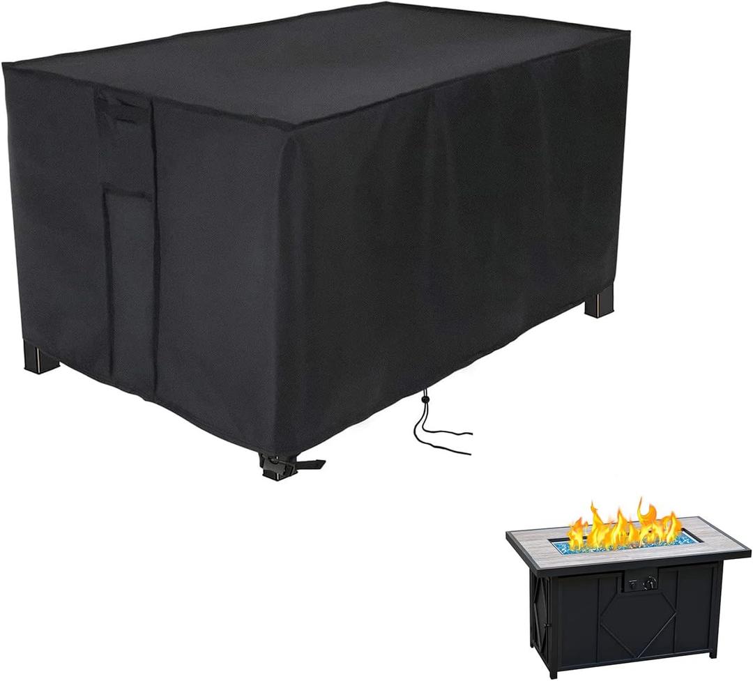 Fire Pit Cover Rectangular 42 Inch, Propane Gas Fire Pit Table Cover, Outdoor Waterproof Firepit Table Cover - 42 X 24 X 24 Inch