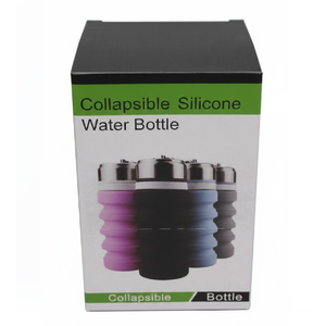 Water Bottle,4 Pcs BPA Free Reuseable Silicone Foldable Leakproof  Water Bottles,Portable Lightweight Water Bottles with Carabiner for Travel Gym Camping,Hiking Outdoor Indoor Sports Color Blue