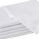 Encasa XO White Cloth Napkins Set of 4, 10"x17" | Solid Color Cotton Dinner Napkins | Washable & Reusable Wedding Napkins for Holiday Dinners, Party, & Everyday Table Decor