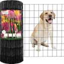 FOREHOGAR Black PVC Coated Welded Wire Fence 24 Inch x 100 Foot, 2 Inch x 3 Inch 16GA, Garden Border Fencing Roll Vinyl Coating Metal Wire Mesh for Yard Vegetable Plant Protection Poultry Netting