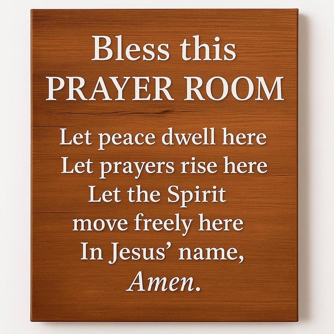 Bless This Prayer Room Canvas Print  Christian Blessing Wall Art Sign, 12x16 inch Faith Room Decor for Home Chapel, Meditation Space, and Prayer Corners