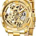 Tiong Mechanical Men's Watch Stainless Steel Automatic Skeleton Watch Waterproof Watches for Men Father’s Day Gift