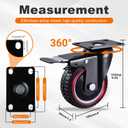 4 Inch Caster Wheels Set of 4 Heavy Duty - Total Enclosure Dust Cover & Dual Locking - Silent Industrial Rubber Swivel Casters for Workbench, Tool Box & Cart (Hardware Included)