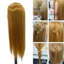 26"-28" Light Auburn Hair Mannequin Head Practicing Braiding, Cosmetology Mannequin Head with Hair for Styling, Training Doll Head for Group Practice Braids Skills and Have Fun