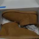 DREAM PAIRS Ankle Winter Mini Boots for Women Genuine Suede Faux Fur Lining Water Resistant Warm Snow Boots Slip On Memory Foam Comfort Booties Fuzzy Classic (7.5, Chestnut)