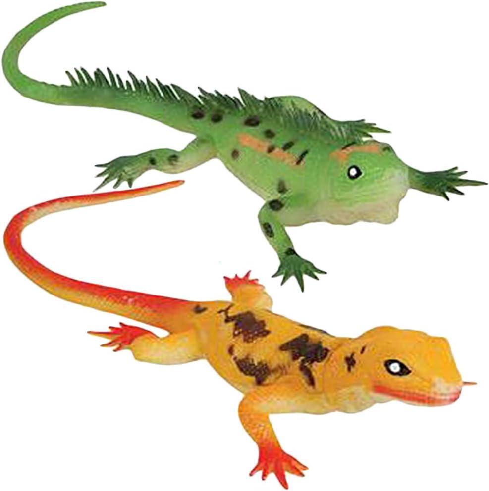 ArtCreativity Soft Lizard Toys for Kids, Set of 2, PVC Animal Figurines, 13.5 Long Lizard Toys for Pretend Play and Wildlife Decorations, Gifts & Favors for Safari or Zoo Birthday Party