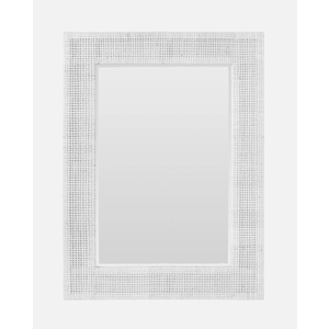 DI CA 18x24 White Rattan Mirror