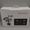 Weather Station Wireless Indoor Outdoor, Large Display Digital Thermometer with Wind Speed and Rain Gauge