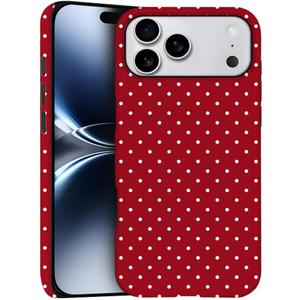 Case for iPhone 17 Pro Max - Slim Fit Anti-Scratch Phone Case for Girl Women - Cherry Red Polka Dot (Frosted)