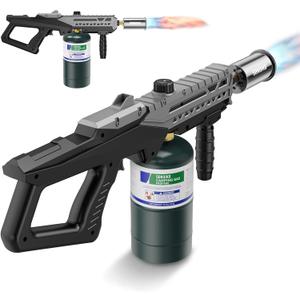 Sondiko Powerful Cooking Propane Torch Gun, Culinary Torch Campfire Starter, Adjustable Weed Torch Burner for Searing Steak, BBQ, Welding (Gray & Black) Propane Tank Not Included