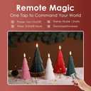 White Christmas Tree Flameless Candles with Remote, Real Wax Flickering Xmas LED Decorative Candles Set of 2