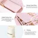 Pretty Comy Jewelry Box for Girls & Women, 3-Layer PU Leather Jewelry Organizer with Mirror, Travel Jewelry Case for Earrings, Rings, Necklaces, Christmas Birthday Gift for Girl & Women