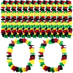 Zeyune Juneteenth Leis Decorations Juneteenth Flower Leis Bulk Black History Month Flower Necklaces June 19th Party Supplies Black Freedom Day Party Decorations(12 Pcs)