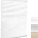 MYshade 1.5-Inch Cellular Cordless Light Filtering Shades,Thermal Insulating Noise Reducing Waterproof Blinds,Honeycomb Window Treatments for Indoor Light Control (White-24 W x 64" H) (White-light Filtering)