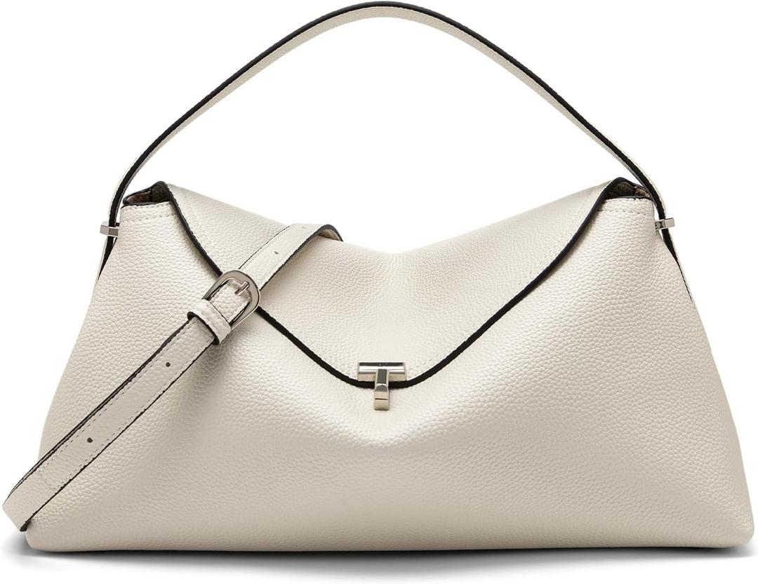 Leather Crossbody Bag for Women, Multiple Compartments for Everyday & Travel (White)