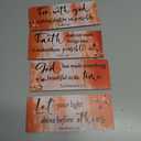 FENCORDAR 4 Pieces Orange Bathroom Decor Bible Verses Decor Wooden Orange Wall Decor Abstract Office Christian Wall Decor Religious Art for Women Office Home Bedroom Living Room Decor(10x4)