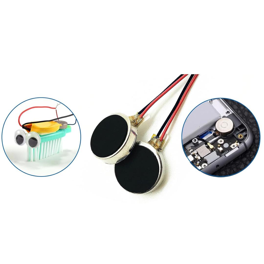 40PCS Vibration Motor DC3V 12000rpm Mini Vibration Motor Vibrating Motor for Cell Phone Electronic Device Repair Single Board Computers Classroom Project Bristle Bots Cable 2in
