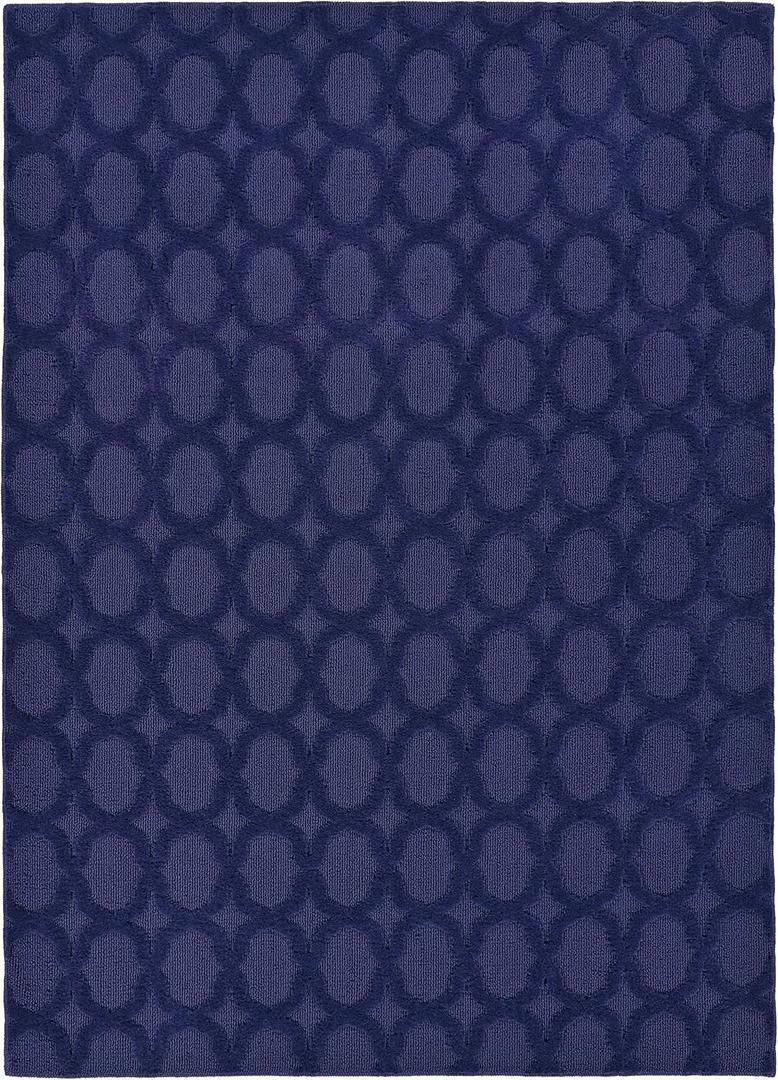 Garland Rug Garden Trellis 5 ft. x 7 ft. Indoor/Outdoor Area Rug Outdoor Waterproof Rug for Patio, Camping Rugs, RV, Porch, Deck, Camper, Balcony, Backyard for High-Traffic Areas, Navy Blue