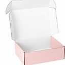 25 Pack 12"x9"x4" inch Shipping Boxes Pink Corrugated Cardboard Box for Small Business, Mailer, Shipping, and Packing