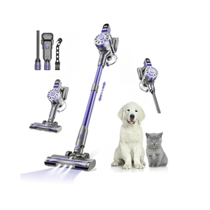 WLOTPO Cordless Vacuum Cleaners for Home with Powerful Suction,Stick Vacuum Cordless Rechargeable,Up to 35 Mins Runtime,Lightweight Hardwood Floor Vacuum for Pet Hair,Carpet(Dark Purple
