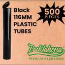 500 Pack 116mm Black Pop Top Tubes with Squeeze Caps | Plastic Containers for Packaging Storage Herbs and Spices (500 Count)