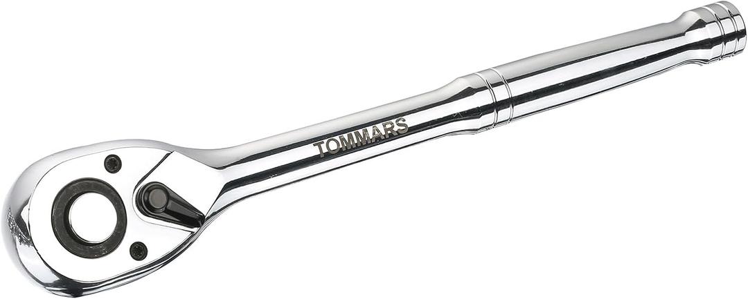TOMMARS 1/2 inch Drive Ratchet, 72-Tooth Quick-Release Socket Ratchet Wrench Handle Reversible