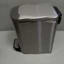 TIPGO Slim Bathroom Trash Can with Lid Soft Close, Step Pedal, 6 Liter / 1.6 Gallon Stainless Steel Garbage Can with Removable Inner Bucket, Anti-Fingerprint Finish (Silver)