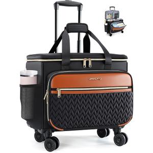 Rolling Teacher Bag with 4-Wheels 360° Spinner, Hardside Large