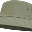 BOTVELA Men Cotton Bucket Hats Foldable Outdoor Sun Hat Unisex Flat Top Caps (7 3/8-7 1/2, Army Green)