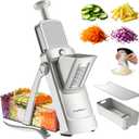 SUPMAKIN Safe Mandoline Slicer, Adjustable Vegetable Food Slicer and Chopper, Potato Fries Fry Cutter, Veggie Salad Chopper, New Kitchen Chopping Artifact Gifts 2026 (SliverGray)