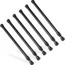 6Pcs Tension Rod, Goowin Tension Rods for Windows, No Drilling Rustproof Spring Adjustable Tension Curtain Rod for Doors, Windows, Wardrobe Bars, Drying Support Rods (Black, 10-15.7 inch) (10-15.7 inch-6 Pcs)