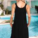 MISFAY Swimsuit Cover Up for Women 2026 Beach Dress Sleeveless Floral Summer Sundress (Black, S)