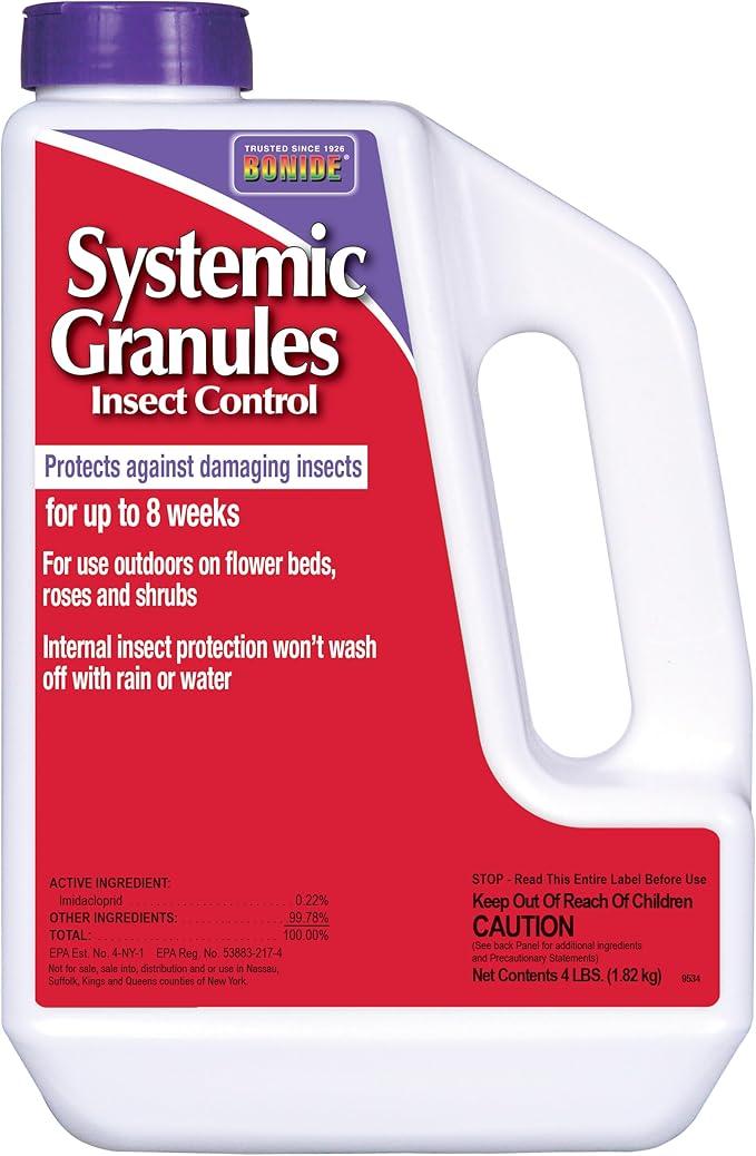 Bonide Insect Control Systemic Granules, 4 lbs. Ready-to-Use Water Resistant Long Lasting Protection Outdoor Use
