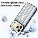 Gukalong Phone Case for Phone 17 Pro Max 6.9 Inch Blue and White Stripes Slim Phone Cover with Strap Stand Heavy Duty ShockPro Maxof Pro Maxtective Anti-Scratch Kickstand Case for Women