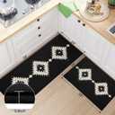 Farmhouse Kitchen Mats for Floor 24x35, Black and White Kitchen Rugs Non-Slip Washable, Absorbent Resist Dirt Polypropylene Mat, Western Boho Rug for in Front of Sink Laundry Entryway