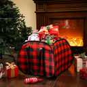1 Pcs Large Christmas Buffalo Plaid Basket Red Black Plaid Laundry Basket, 20 x 20 x 15, Foldable Pop up Large Mesh Toy Organizer Bin for Holiday Christmas Living Room Area, Playroom