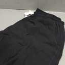 MAGNIVIT Men's Linen Cotton Capri Pants Loose Fit Elastic Waist Wide Leg Baggy Harem Pants (Black, XXL)