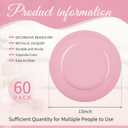 YMHPRIDE 60 Pack Pink Charger Plates, 13'' Round Beaded Plastic Plate, 60 PCS