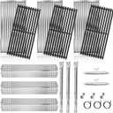 Emitter Plates Grill Parts for Charbroil Commercial 463241313, 463241314, 463241013, Cooking Grates, Heat Shield, Burner, Ignitor for Charbroil Commercial Tru Infrared Grill Replacement Parts 3 Burner