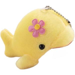 2 x Yellow Mini Stuffed Animal Dolphin Plush Toys Soft Lovely Dolphin Stuffed Keychain Bag Pendants Tiny Ocean Animal Accessories for Keychain Decor Stuffed Animals Car Keychains Car Accessories