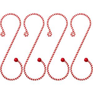 4 Pieces Candy Cane Stocking Holder Christmas Stocking Holders Mantel Hooks Hanger Red and White Xmas Hang Grip Supplies for Christmas Tree Fireplace Party Decoration
