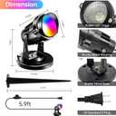 RGBW Spot Lights Indoor, 6W Uplighting 16 Color Changing Uplights Indoor with Remote Control, Plant Spotlight Party Decorative with Base and Stake,1 Pack