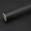 seonta Black Contact Paper Thick Peel and Stick Wallpaper 16"x198" Decorative Matte Self Adhesive Wall Paper Waterpoof Decorative Vinyl Film Wrap for Walls Furniture Countertop