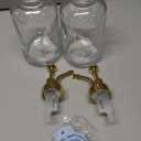Molimoli Syrup Dispenser for Coffee Bars, Glass Syrup Bottle w. Pump, 16.9 oz 500 ml, Set of 2, Gold Upgraded Dispenser