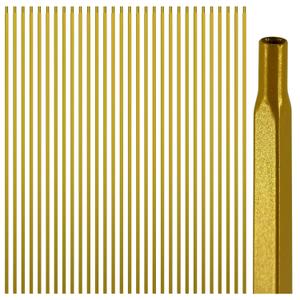 Glossy Gold Wrought Iron Stair Plain Balusters for Interior, 1/2" X 44" Square Metal Spindles for Stairs, Upgrade and Decorate Stairs (30)