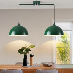 Pendant Lights Kitchen Island 2-Light, Green Dome Pendant Light, Modern Dining Room Light Fixture, Kitchen Island Lighting, Island Pendant Lights for Kitchen, Dining Room, Bar, Cafe
